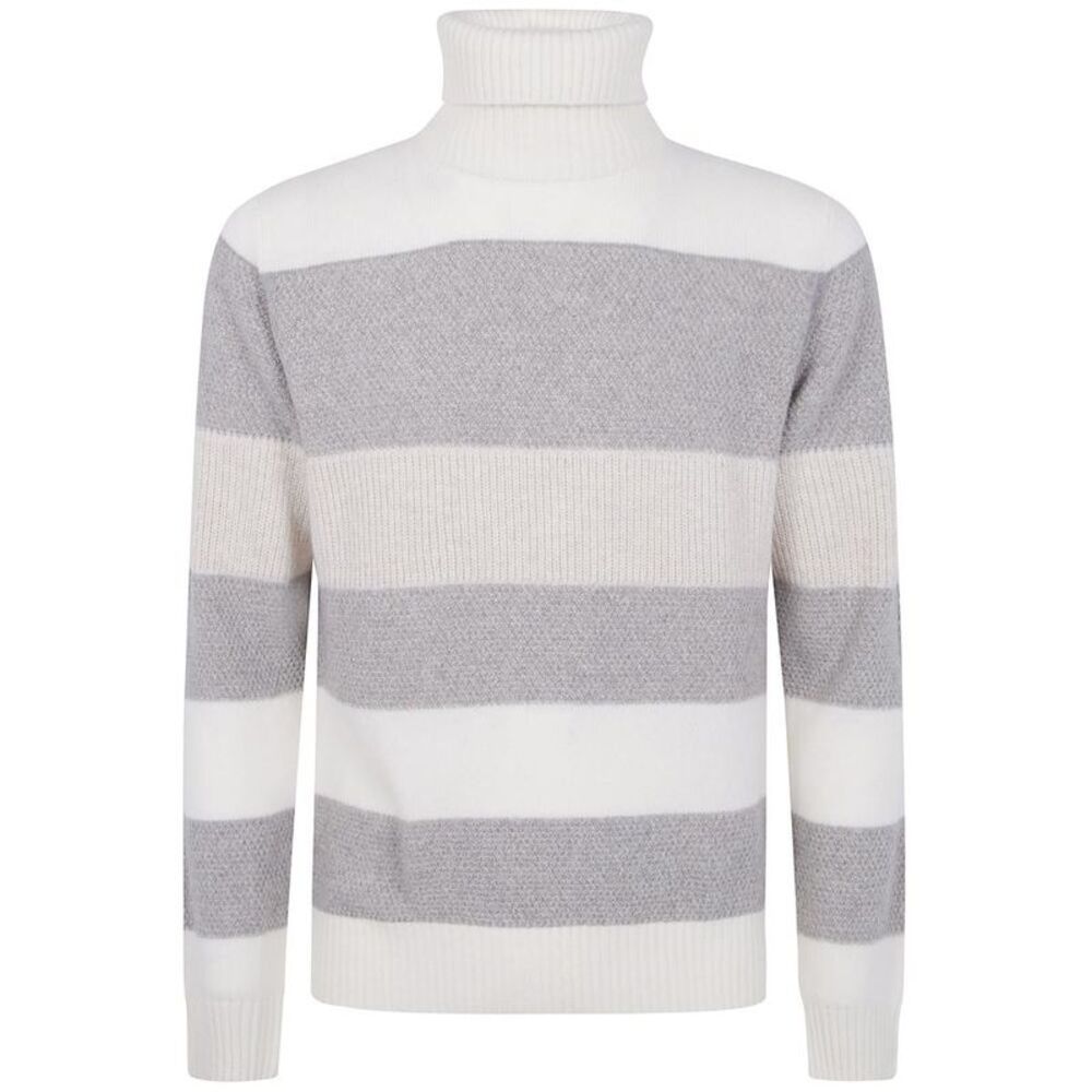 BARBA NAPOLI Men's Striped Turtleneck Sweater Men NUDE & NEUTRALS Sweaters &